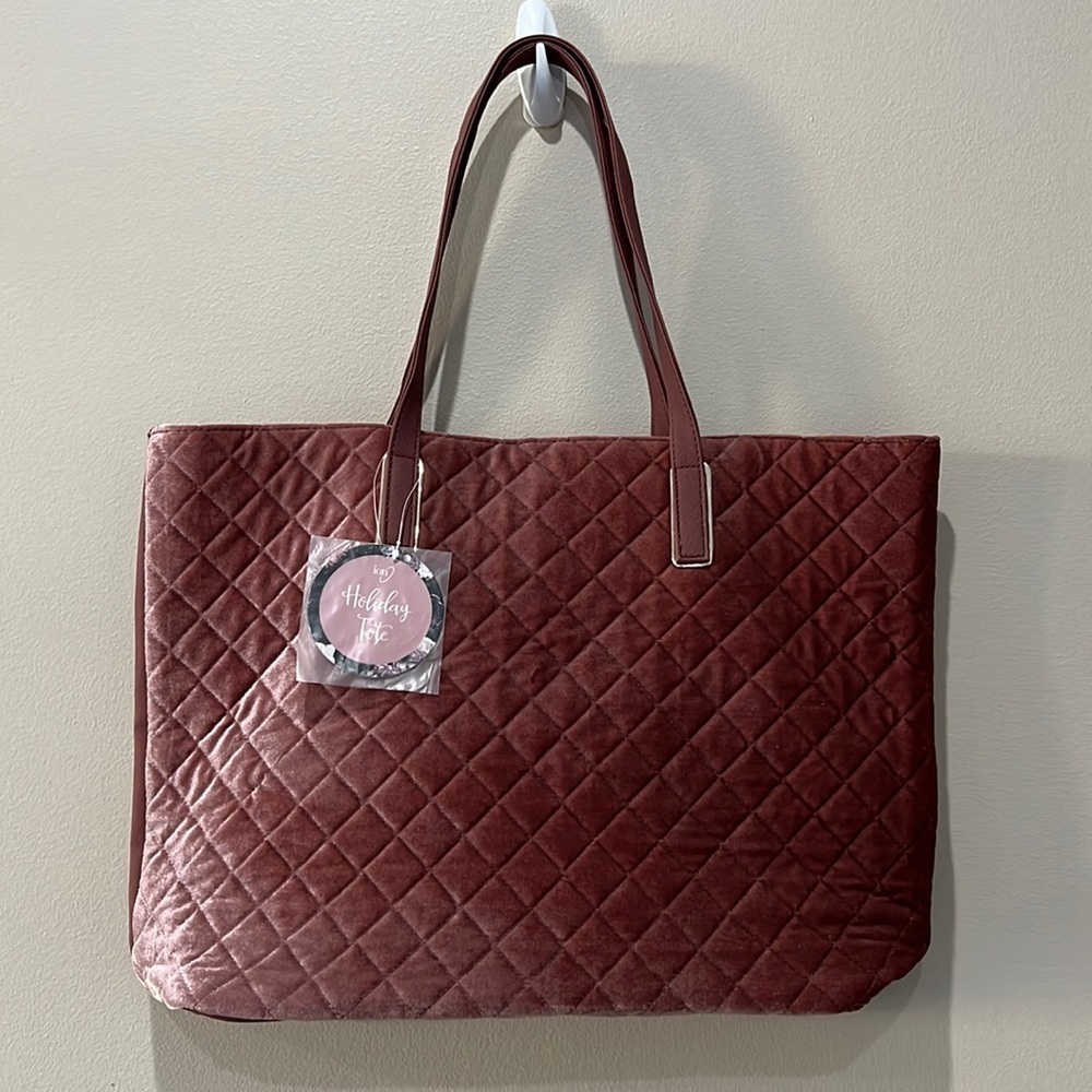 Mauve Velvet Tote Bag Quilted